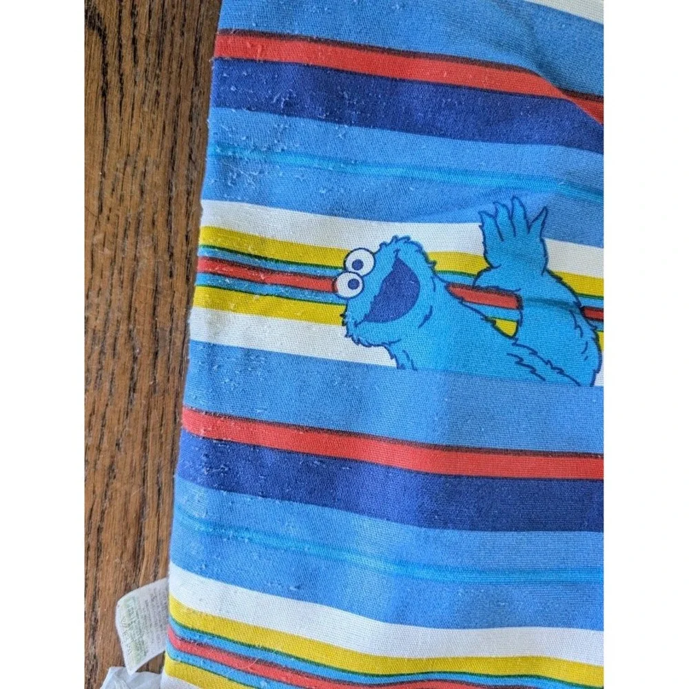 Vtg Sesame Street Twin‎ Comforter 85x60 Big Bird Elmo Cookie Monster Reversible